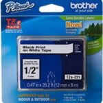 Cinta Brother TZE231 Negro en Blanco, 12mm x 8m