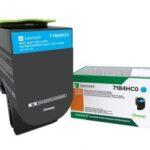 Tóner Lexmark 71B4HC0 Extra Alto Rendimiento Cyan, 3500 Páginas