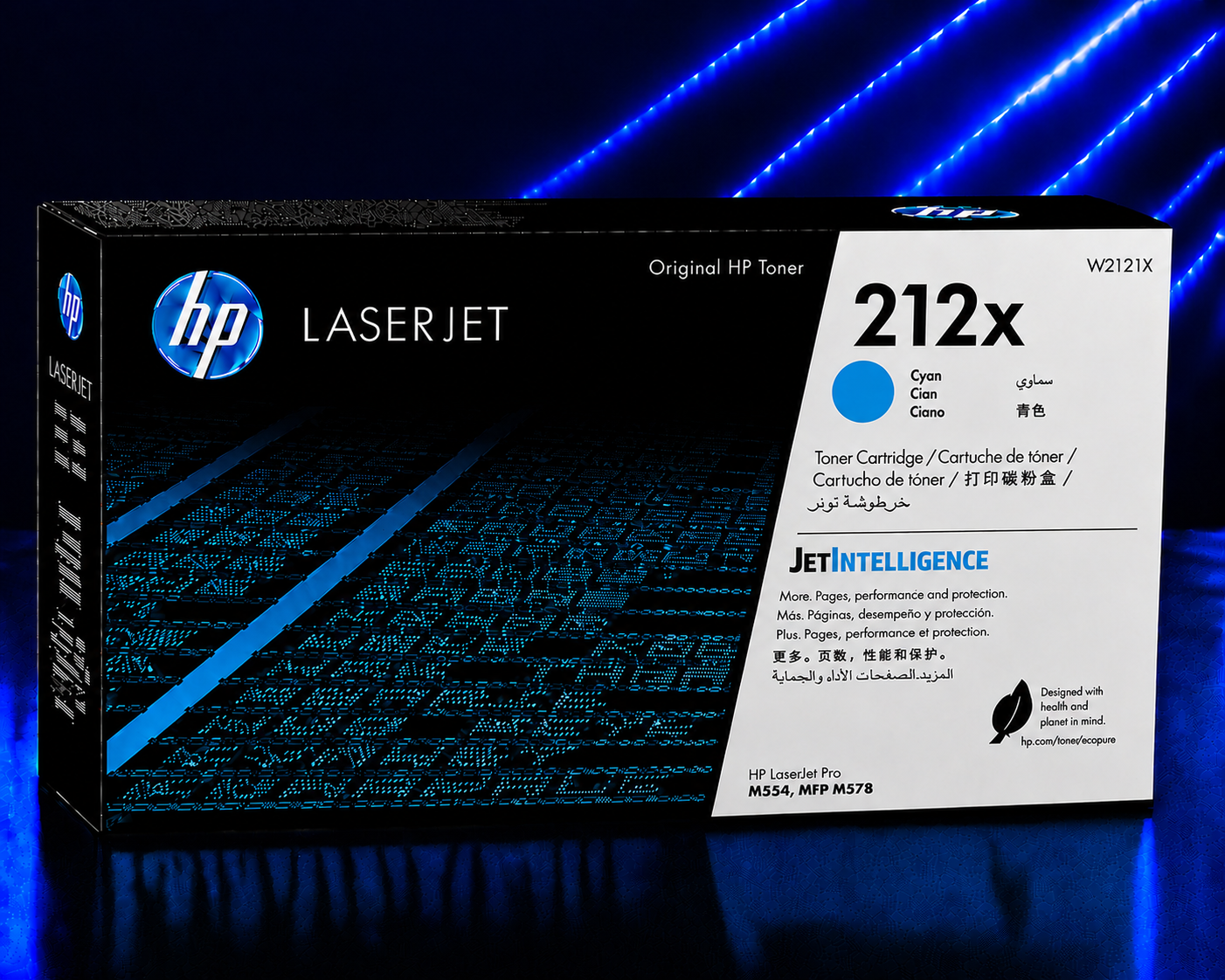 Tóner HP LaserJet 212X Alto Rendimiento Cian Original, 10.000 Páginas W2121X