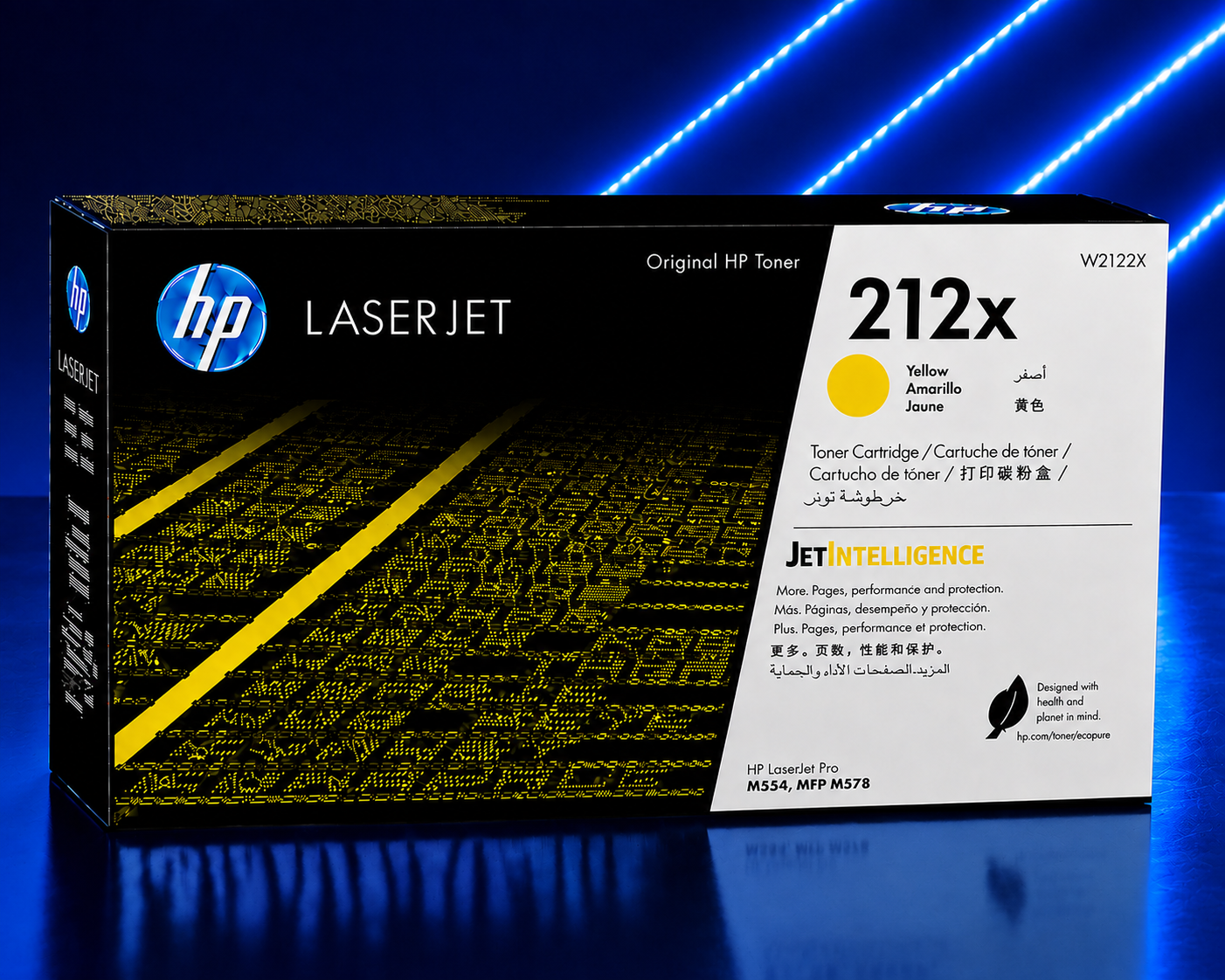 Tóner HP LaserJet 212X Alto Rendimiento Amarillo Original, 10000 Páginas W2122X
