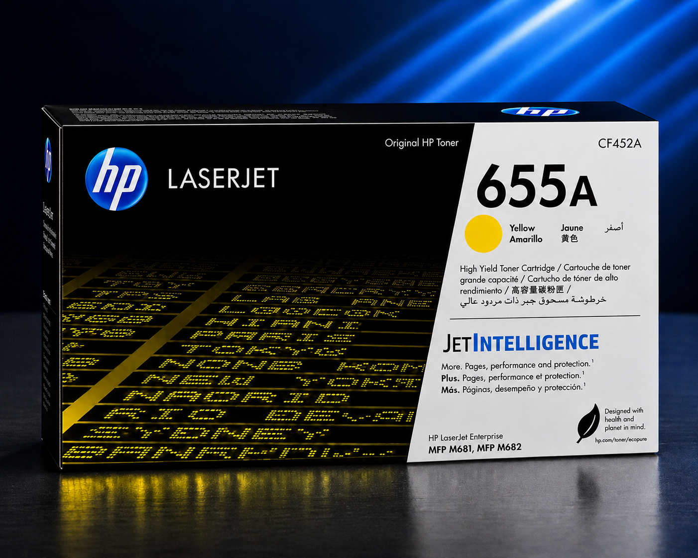 Tóner HP 655A Amarillo Original, 10.500 páginas CF452A