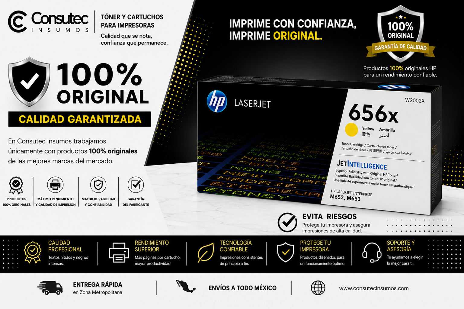 TONER HP 656X YELLOW CF462X 27,000 PAGINAS - Imagen 3