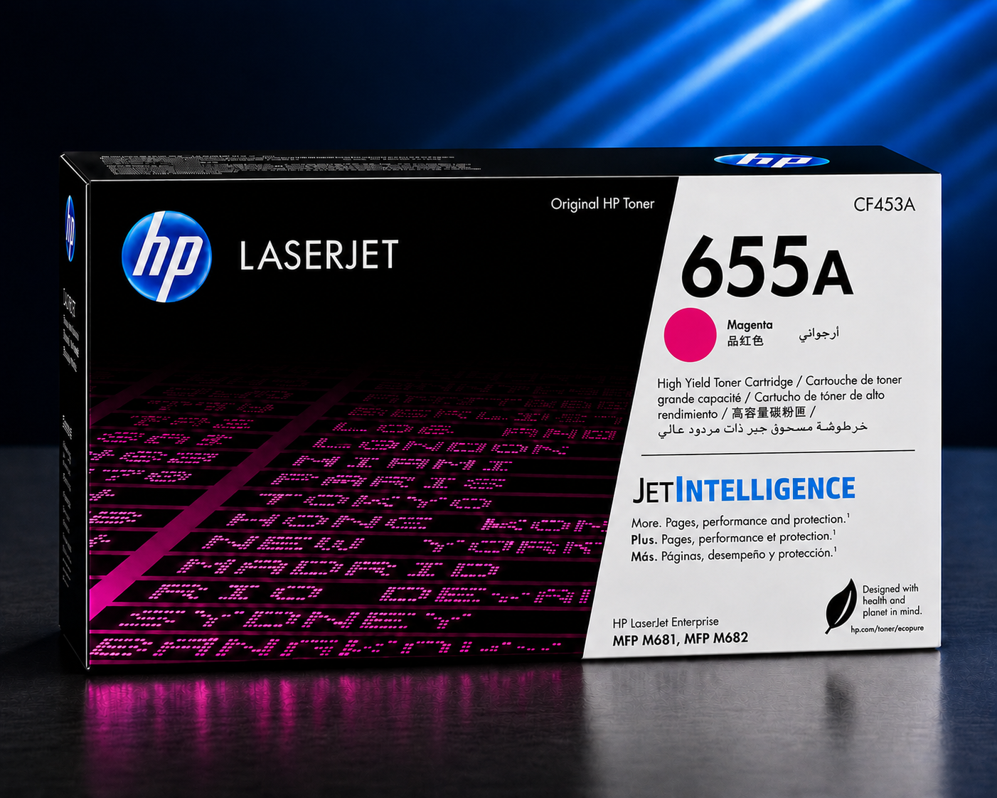Cartucho de Tóner HP 655A CF453A Magenta Alto Rendimiento LaserJet Original