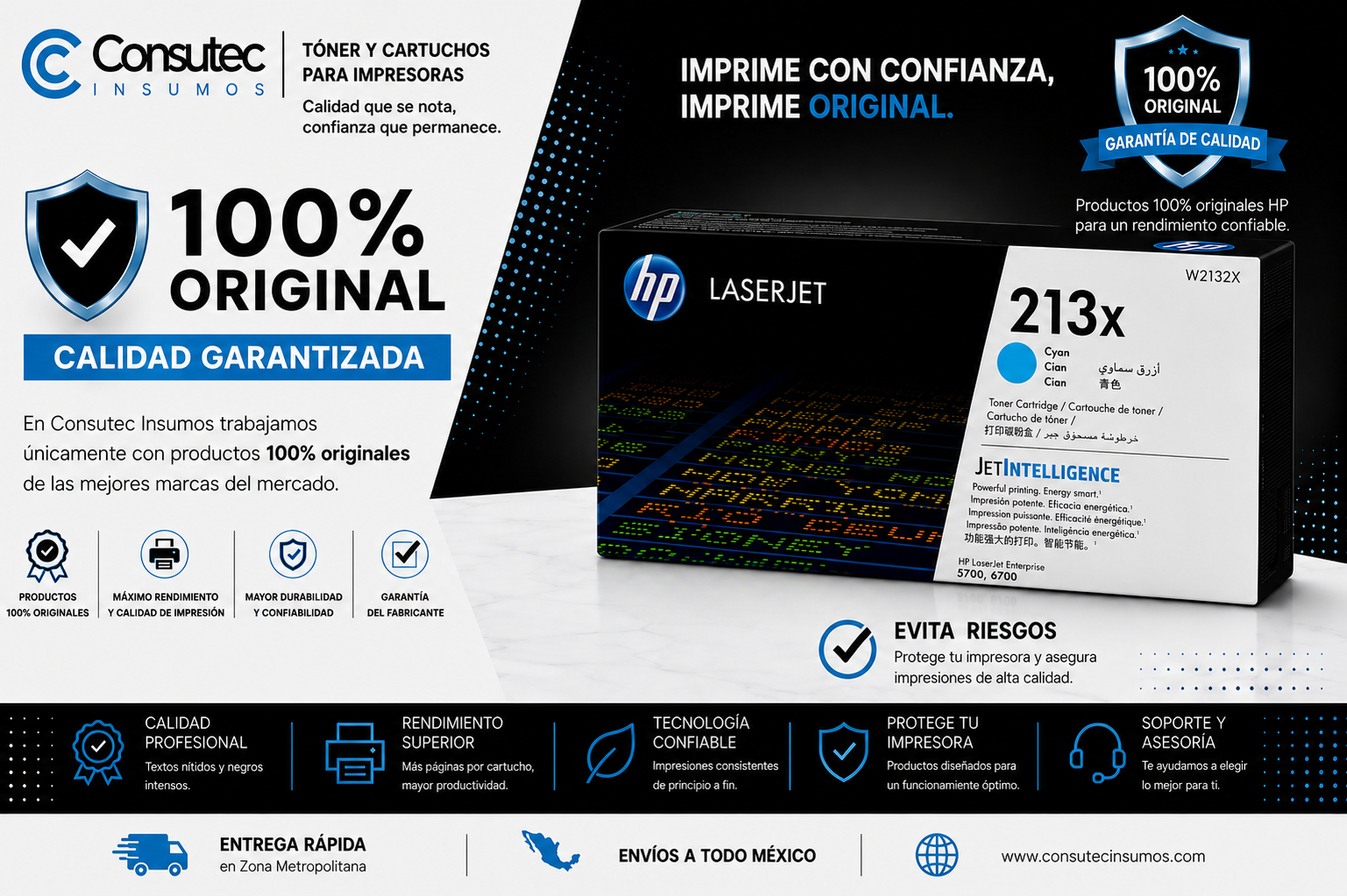 Toner HP LaserJet 213X - Cian - LaserJet - Original (W2131X) - Imagen 3