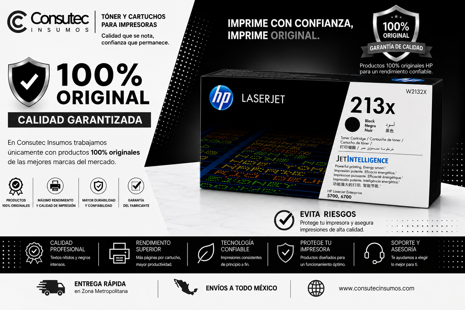 Tóner HP 213X Alto Rendimiento Negro, W2130x, 9000 Páginas - Imagen 3