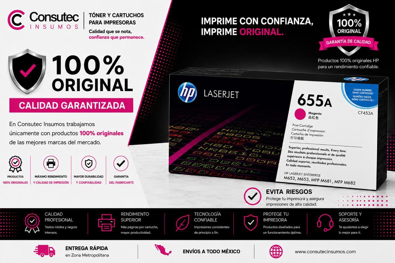 Cartucho de Tóner HP 655A CF453A Magenta Alto Rendimiento LaserJet Original - Imagen 3