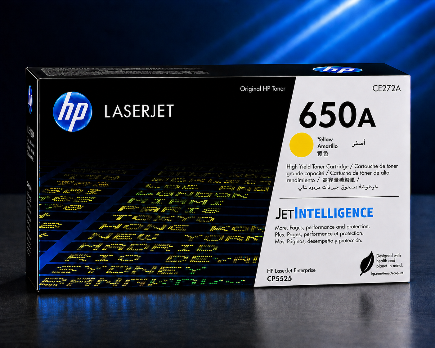 Tóner HP 650A  CE272A Amarillo, 15.000 Páginas