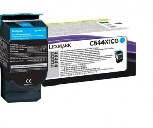 Tóner Lexmark C544X1CG Super Alto Rendimiento Cian, 4.000 Páginas