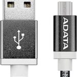 100CMK-CSV CABLE ADATA TEJIDO USB-V8 1MT PLATA REVERSIBLE AMUCAL-100CMK-CSV