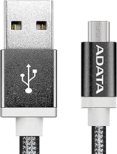 100CMK-CSV CABLE ADATA TEJIDO USB-V8 1MT PLATA REVERSIBLE AMUCAL-100CMK-CSV