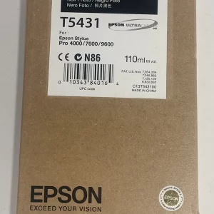 Genuine Epson 110ml Ink T5431 Photo Black Stylus 4000/4400/7600/9600 2013
