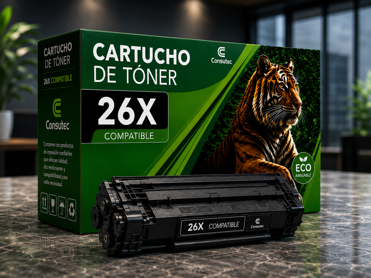 Cartucho de Toner 26X Negro Compatible Alto Rendimiento