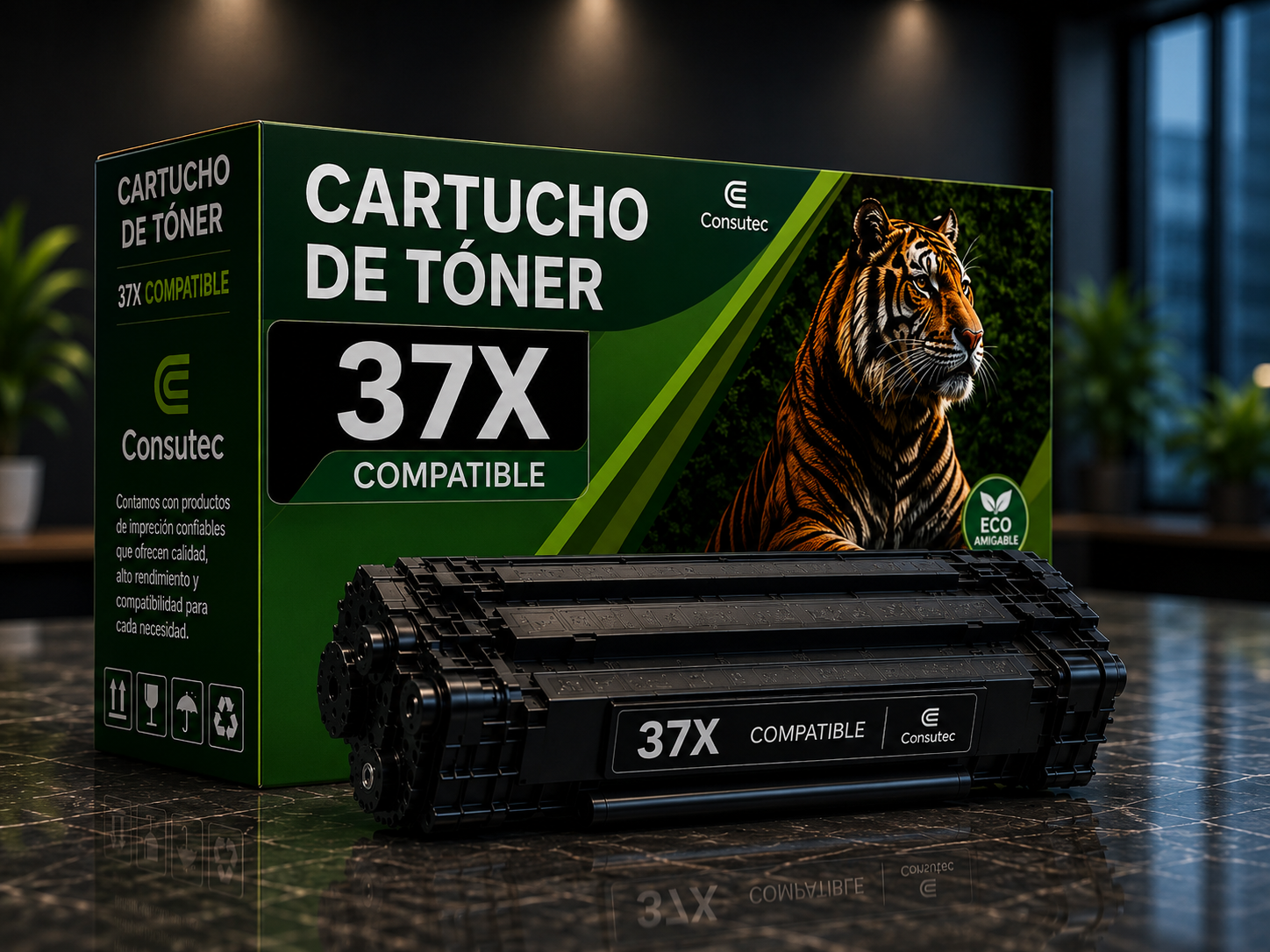 Cartucho de Tóner 37X Negro Compatible Alto Rendimiento