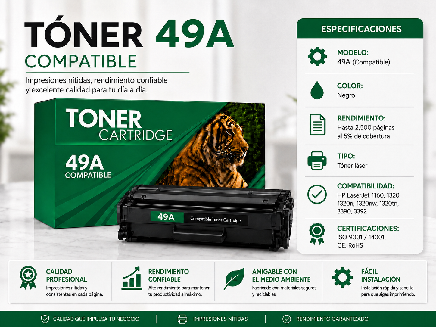 Cartucho de Tóner Compatible 49A Negro - Imagen 3