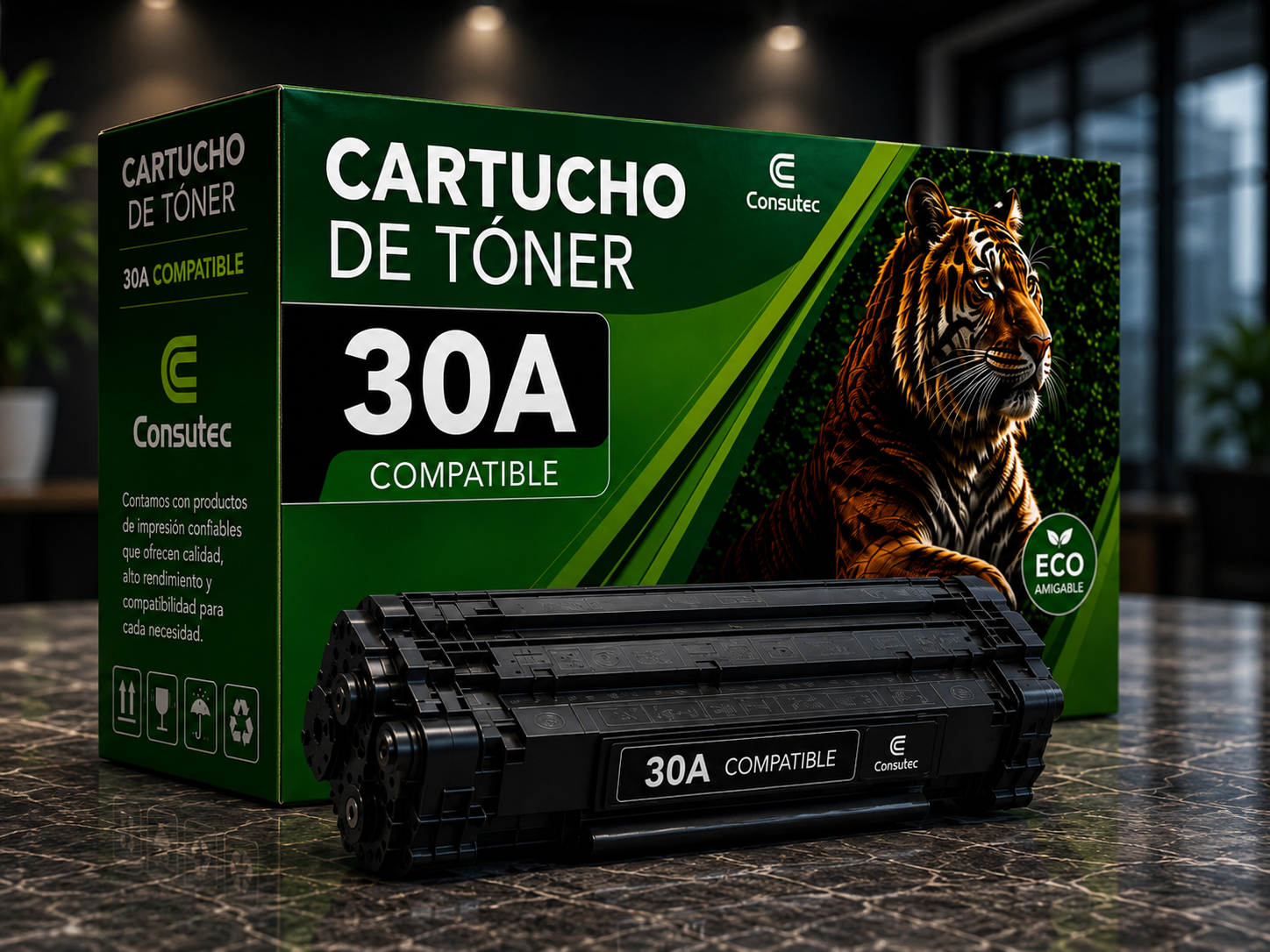 Cartucho de Tóner 30A Negro Compatible