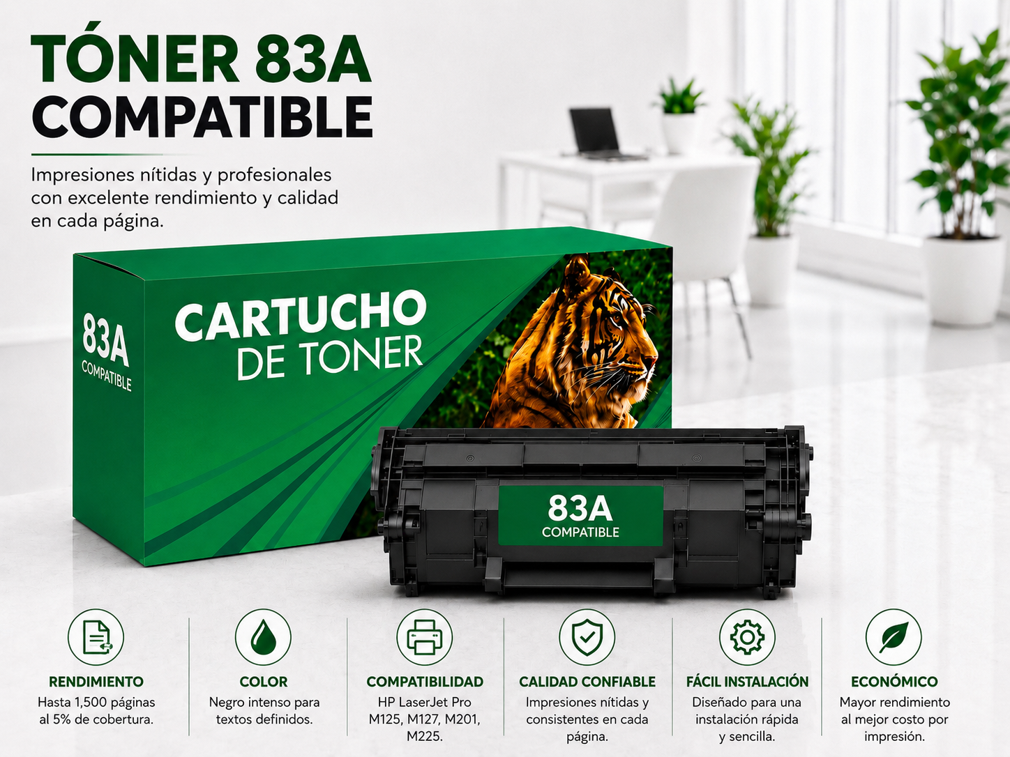 Cartucho de tóner 83A Compatible Negro