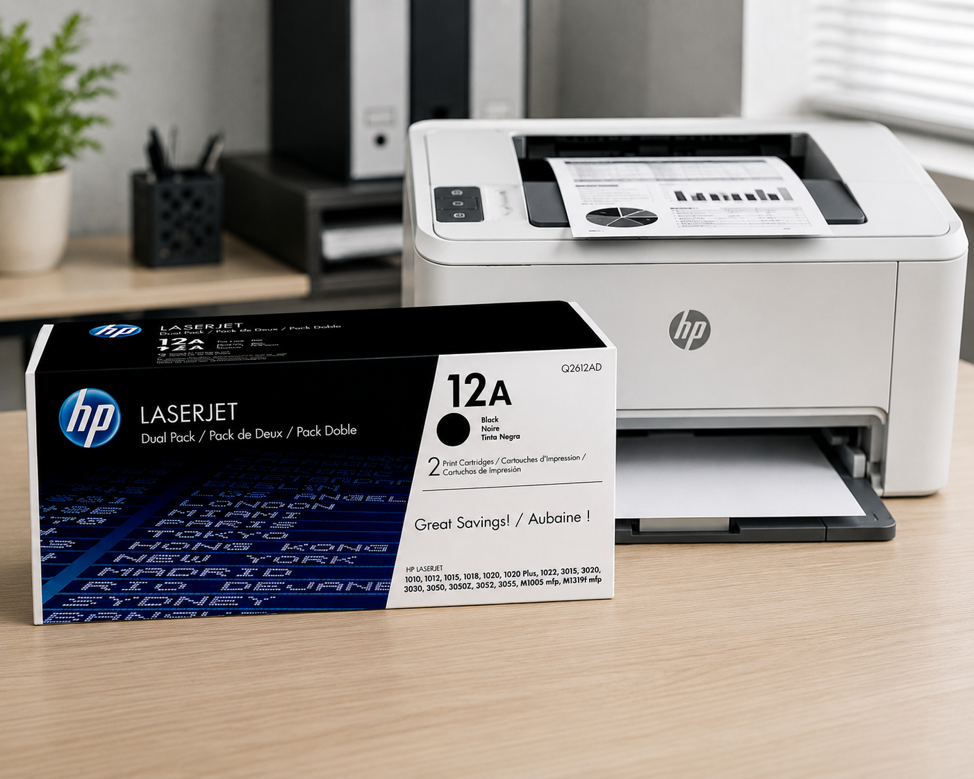 Pack de 2 Cartuchos de Tóner HP 12A Negro Laserjet Original Q2612AD