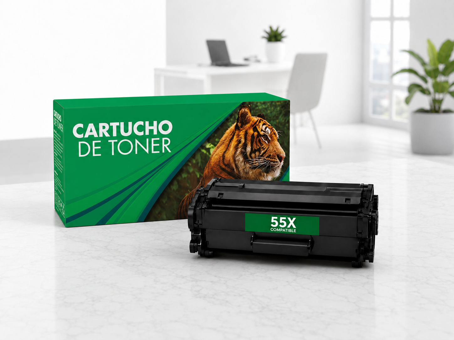 Cartucho de Tóner 55X Compatible Negro Alto Rendimiento