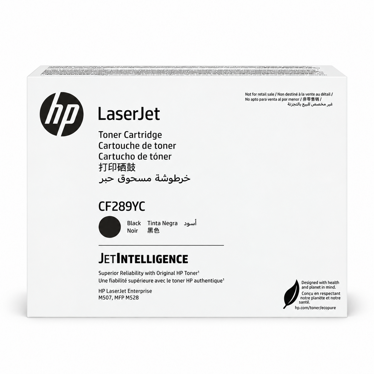 Tóner HP CF289YC negro original en empaque blanco