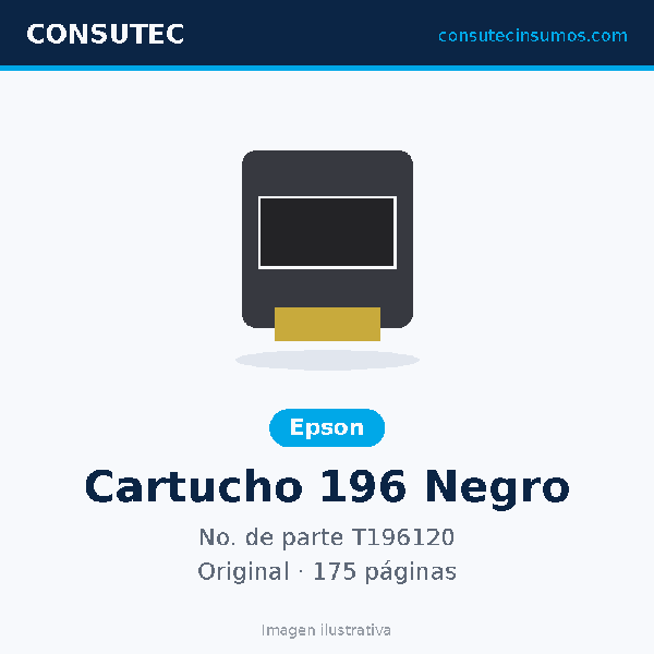Cartucho Epson 196 Negro T196120