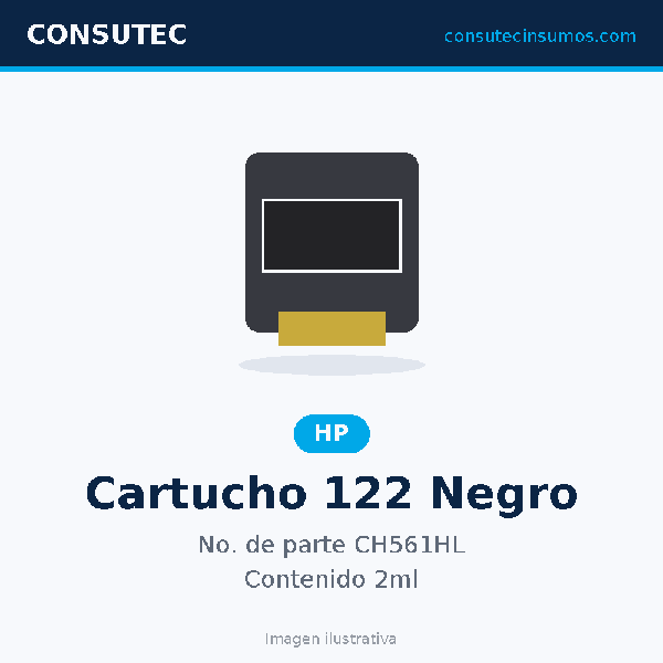 Cartucho HP 122 Negro CH561HL