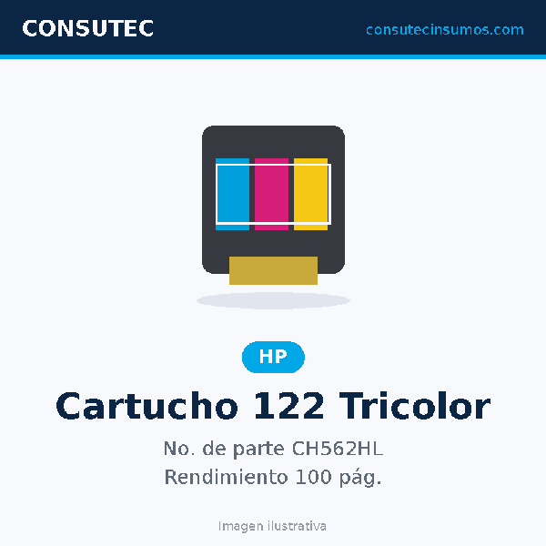 Cartucho HP 122 Tricolor CH562HL