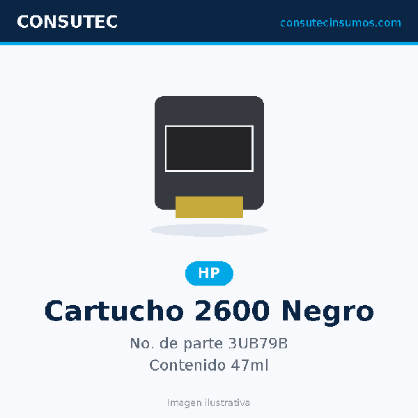 Cartucho HP 2600 Negro 3UB79B