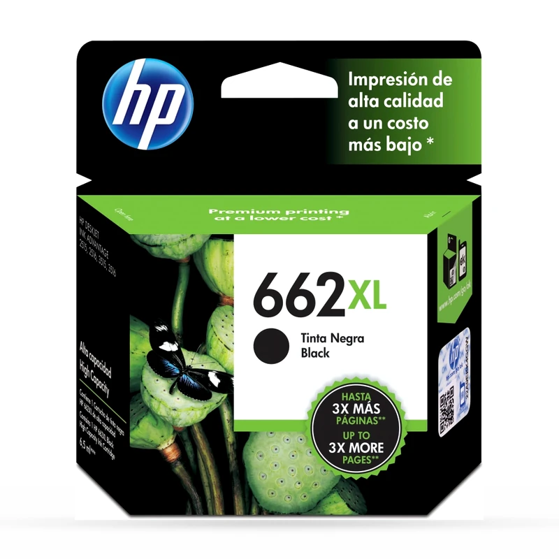 Cartucho HP 662XL Negro Original, 360 Páginas CZ105AL