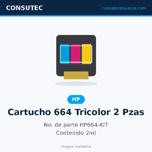 Cartucho HP 664 Tricolor HP664-KIT