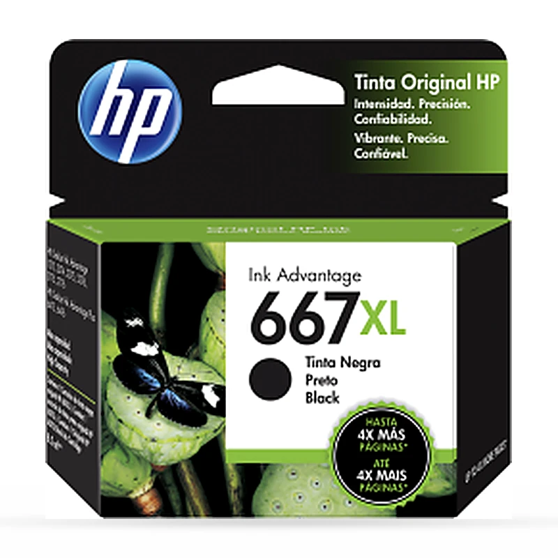 Cartucho HP 667XL Negro Original, 480 Páginas 3YM81AL
