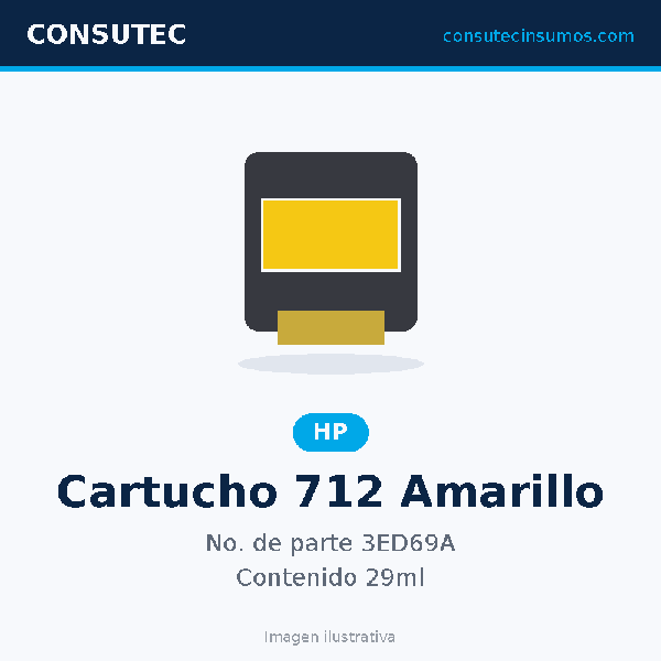 Cartucho HP 712 Amarillo 3ED69A