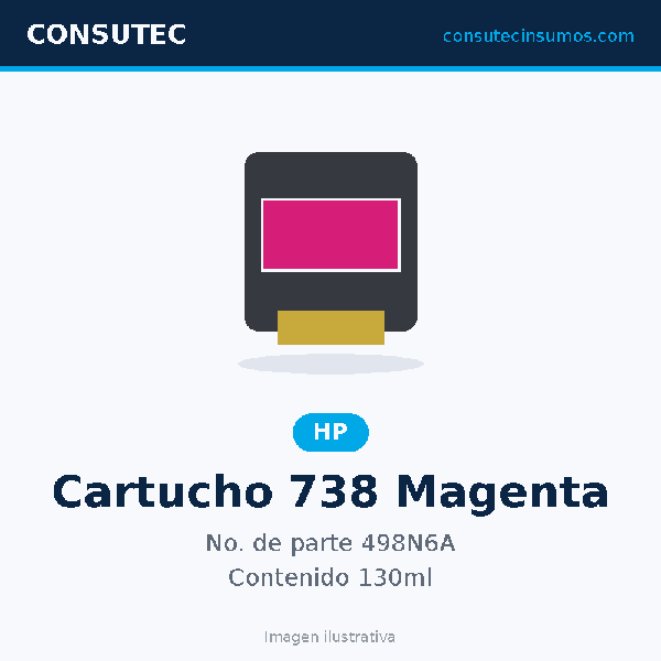 Cartucho HP 738 Magenta 498N6A