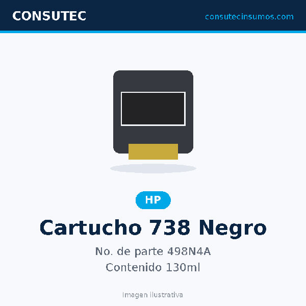 Cartucho HP 738 Negro 498N4A