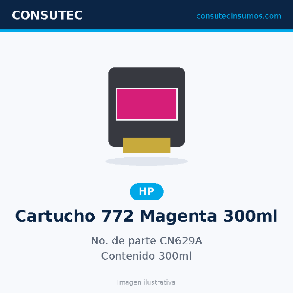Cartucho HP 772 Magenta 300ml CN629A