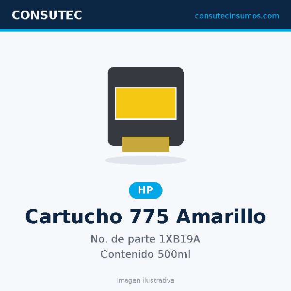 Cartucho HP 775 Amarillo 1XB19A