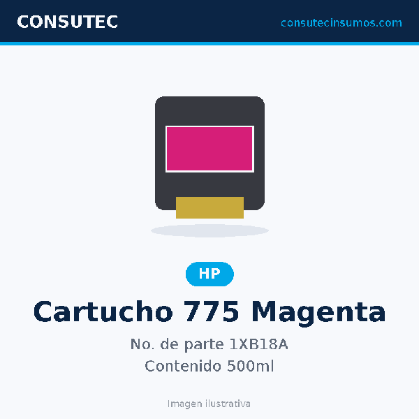 Cartucho HP 775 Magenta 1XB18A