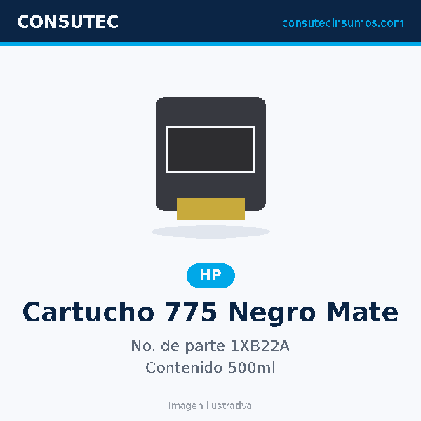 Cartucho HP 775 Negro Mate 1XB22A