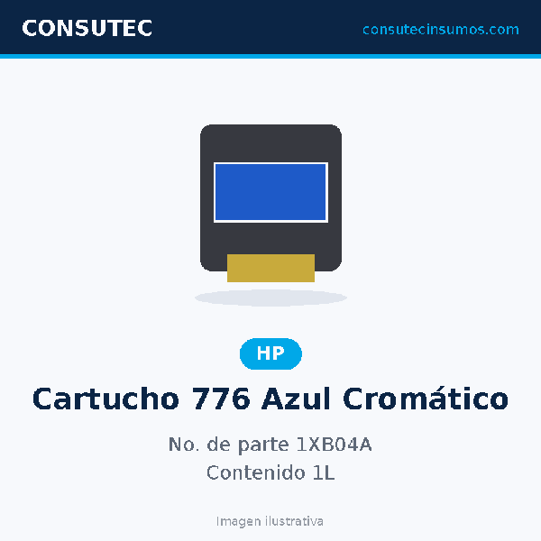 Cartucho HP 776 Azul Cromático 1XB04A
