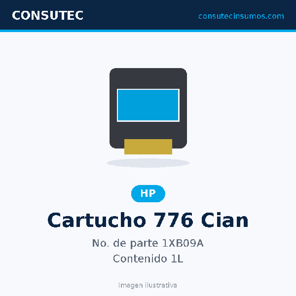 Cartucho HP 776 Cian 1XB09A