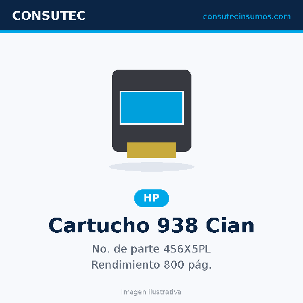Cartucho HP 938 Cian 4S6X5PL