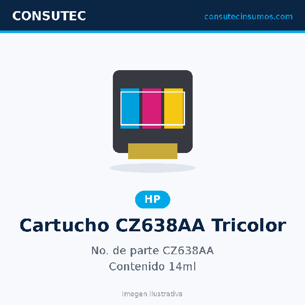 Cartucho HP CZ638AA Tricolor