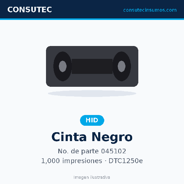 Cinta HID 045102 Negro para DTC1250e