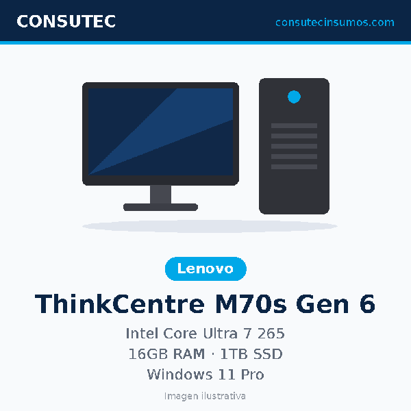 Computadora Lenovo ThinkCentre M70s Gen 6 12YJ0009LS