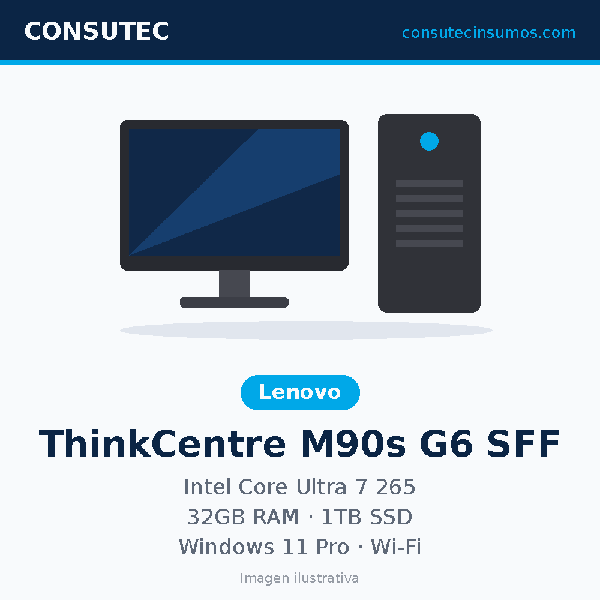 Computadora Lenovo ThinkCentre M90s G6 SFF 12YU001AUS