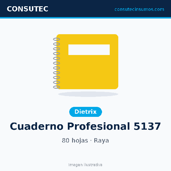 Cuaderno Profesional Dietrix 5137, 80 hojas de raya
