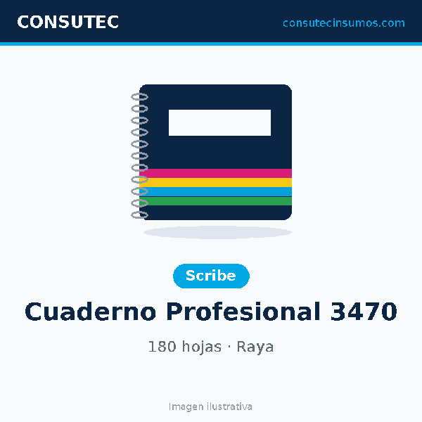Cuaderno Profesional Scribe 3470, 180 hojas de raya