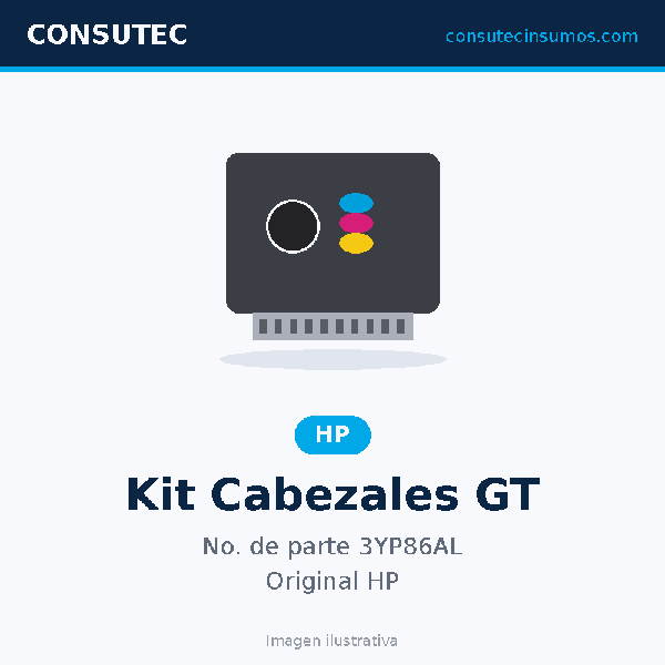 Kit de Cabezales HP 3YP86AL Negro/Tricolor