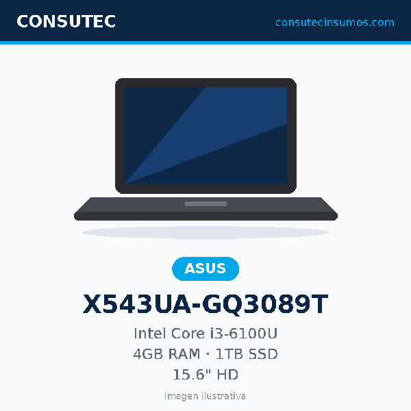 Laptop ASUS X543UA-GQ3089T 90NB0HF7-M46140