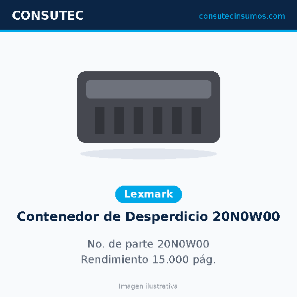 Lexmark Contenedor de Desperdicio 20N0W00