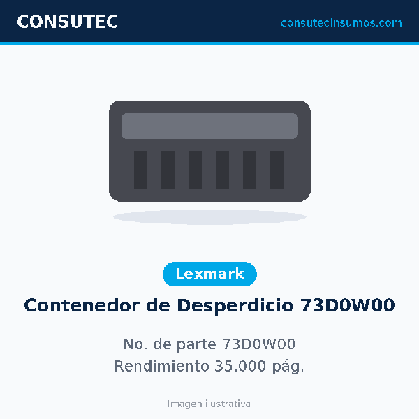 Lexmark Contenedor de Desperdicio 73D0W00